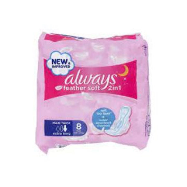 Always Feather Soft Maxi Thick Pads 8pcs Extra Long T5