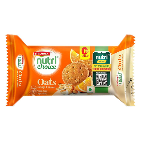 Britannia Nutri Choice Oats Orange Cookies 75gm