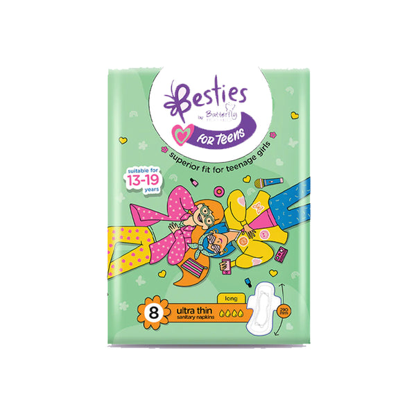 Butterfly Breathables Teens Ultra Thin Long 8pcs