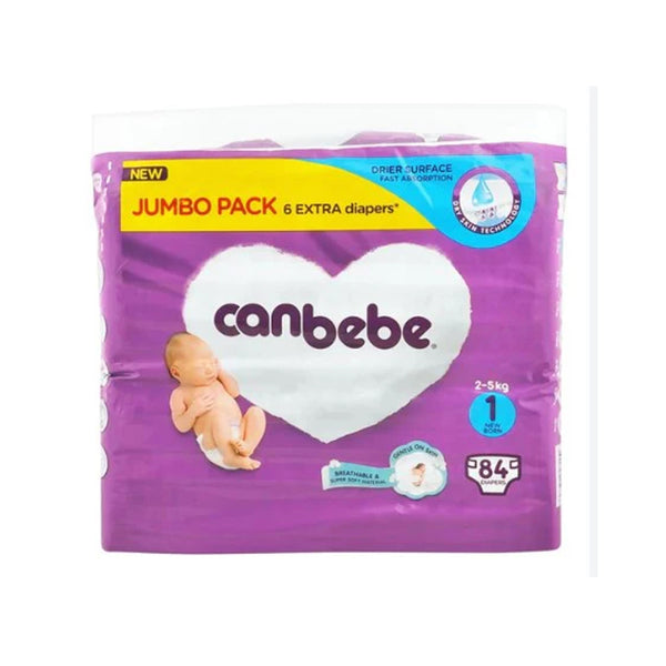 Canbebe Baby Diaper Jumbo 1 Newborn 84's