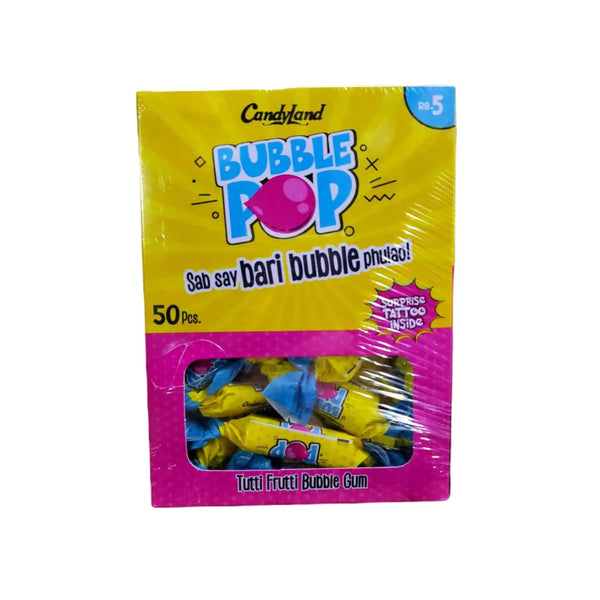 Candyland Bubble Pop Tutti Frutti Gum Box 50pcs Rs.5