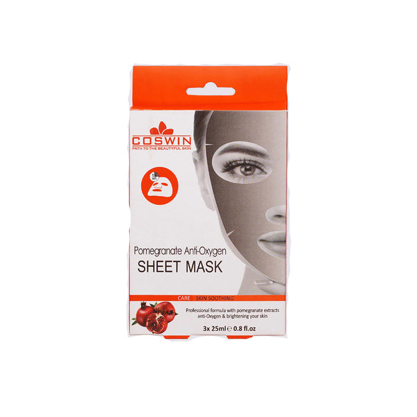Coswin Pomegranate Anti-Oxygen Sheet Mask Box 3X25ml
