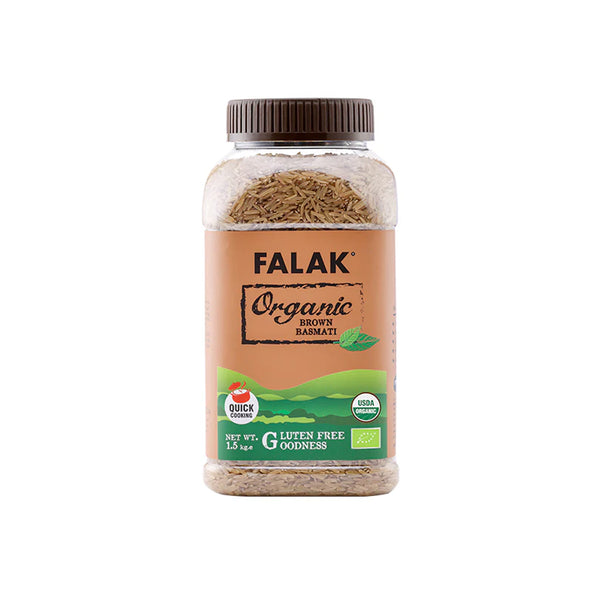 Falak Organic Brown Basmati Rice Jar 1.5kg