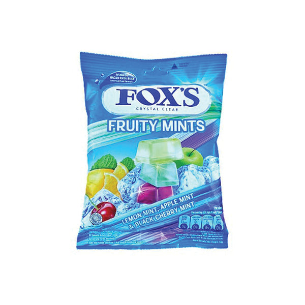 Fox Crystal Clear Fruity Mints Candy Pouch 90gm Imp