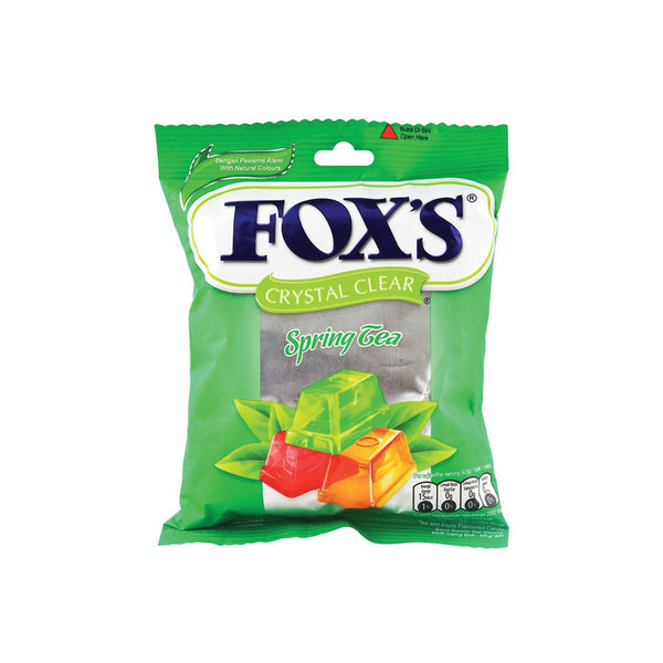 Fox Crystal Clear Spring Tea Candy Pouch 90gm Imp