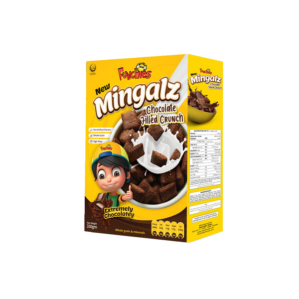 Funchies Mingalz Chocolate Filled Crunch Cereal Box 330gm
