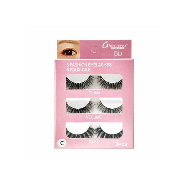 Glamorous 5d fashion Eyelashes 3Pcs