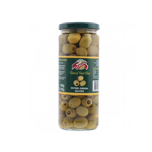 Italia Olives Green Pitted 450Gm