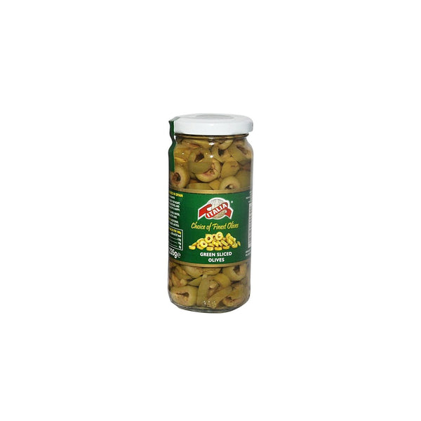 Italia Olives Green Sliced 230Gm