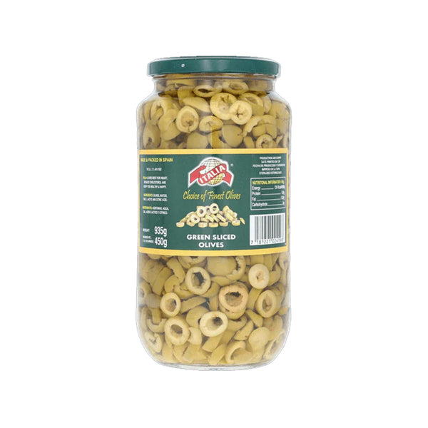 Italia Olives Green Sliced 935Gm