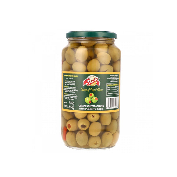 Italia Olives Green Stuffed With Pimiento Paste 935Gm
