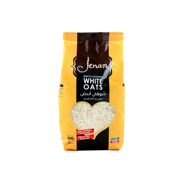 Jenan Oats Quick Cooking White Pouch 500gm