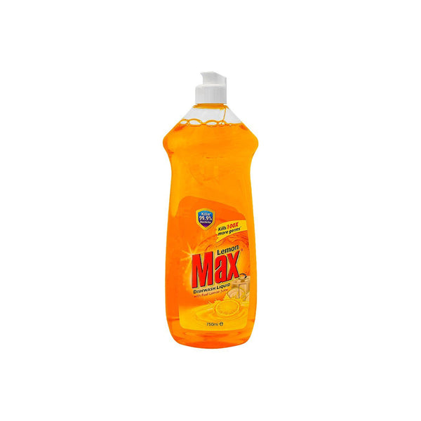 Max Dishwash Liquid Antibacterial Lemon Bottle 750ml