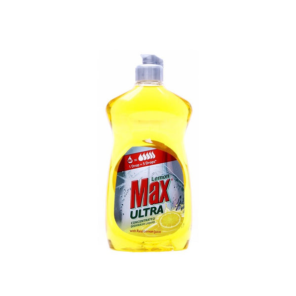 Max Dishwash Liquid Ultra Lemon 500ml Yellow