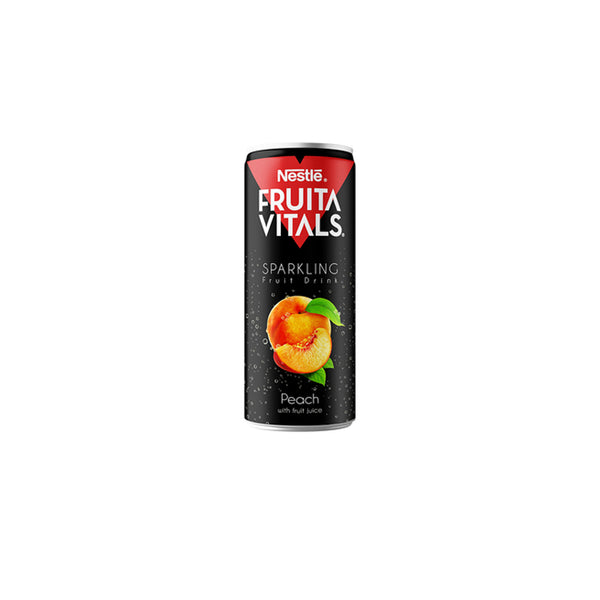 Nestle Fruita Vitals Peach Sparkling Fruit Drink Can 250ml