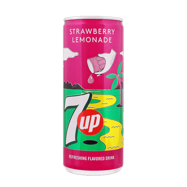 Pepsi 7up Strawberry Lemonade Soft Drink Slim Can 250ml