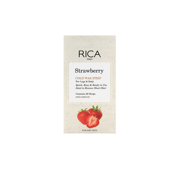 Rica Strawberry Body Cold Wax Strips 20Pcs