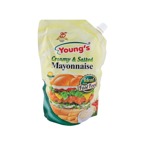 Youngs Creamy & Salted Mayonnaise Pouch 1Ltr