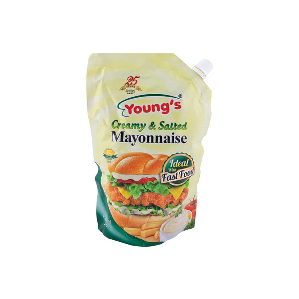 Youngs Creamy & Salted Mayonnaise Pouch 500ml