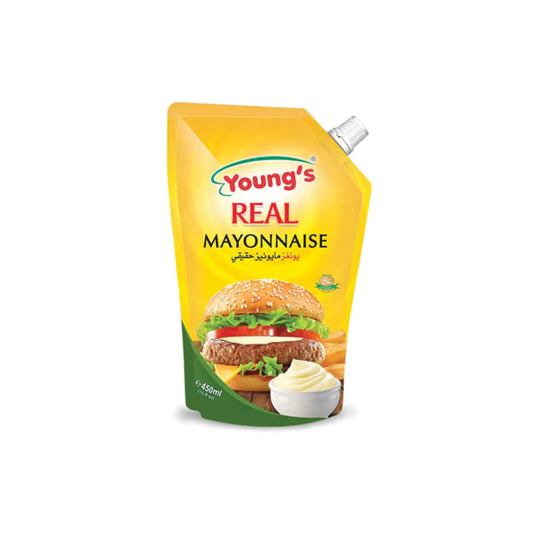 Youngs Real Mayonnaise Pouch 450ml