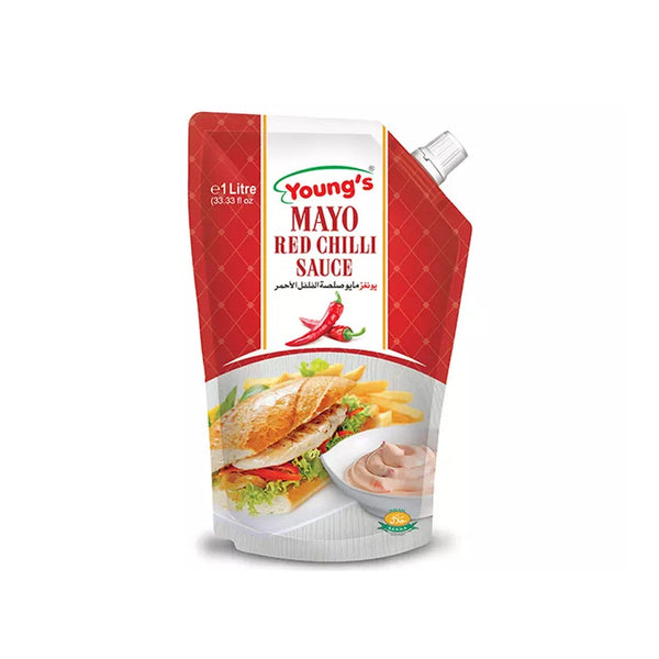 Youngs Mayo Red Chilli Sauce Pouch 1Ltr